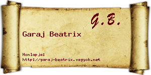 Garaj Beatrix névjegykártya